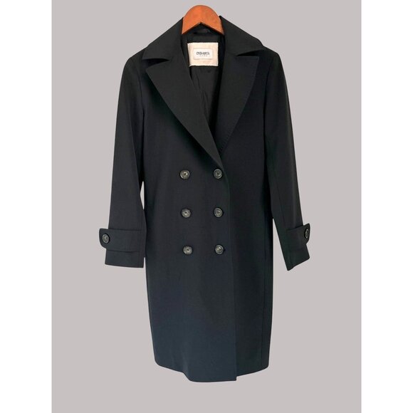 Cinzia Rocca Icons Black Double-Breasted Wool Blend Coat Womens Size 6 Elegant T - Picture 1 of 14